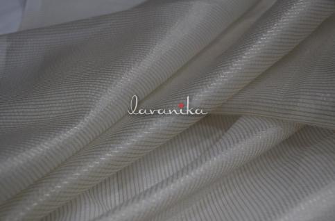 Pure Resham Tissue Striped Fabric (Dyeable) Dno.PRTSAGRFD